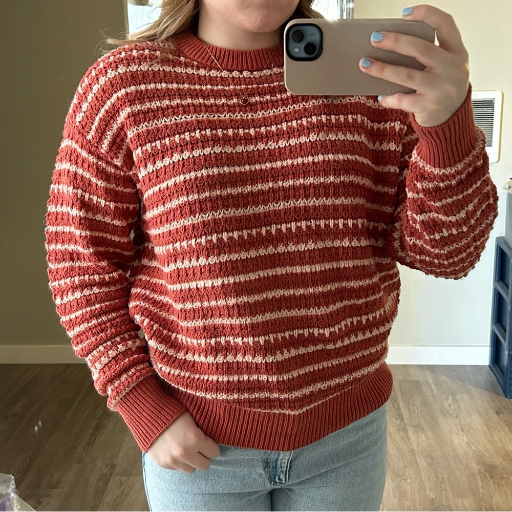 pacsun orange knit sweater